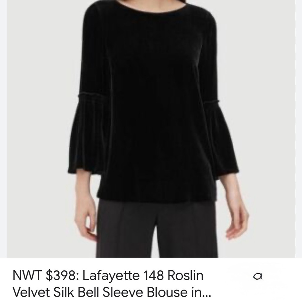 Black velvet 3/4 sleeve top